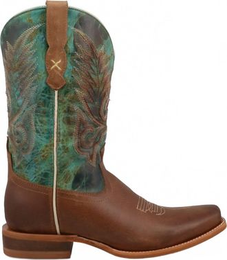 Twisted X Boots Womens Rancher Boots In Ginger & Distressed Turquoise