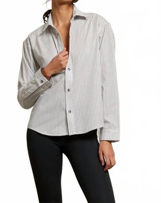 perfectwhitetee James Button Down Shirt In White Stripes