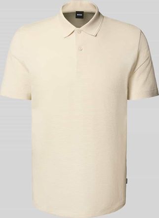 HUGO BOSS Regular Fit Poloshirt aus Baumwoll-Mix in Beige, Größe XXXL