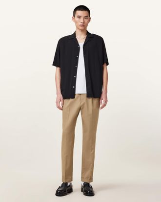 AllSaints Mens Cotton/Polyester Tallis Slim Fit Cropped Trousers, Size: 36