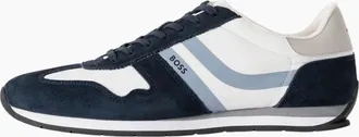 HUGO BOSS Mens Boss Black BOSS LEVON TRAINER OPEN BLUE - Navy - Size: 10