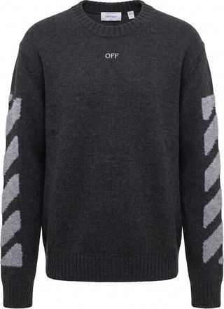 Off-white Diag Fuzzy Crew Neck Sweater