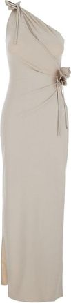 Coperni Asymmetrical Beige One-Shoulder Midi Dress