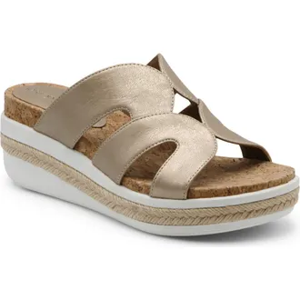 Adrienne Vittadini Carl 1 Wedge Slide Sandal in Golden at Nordstrom Rack, Size 7.5