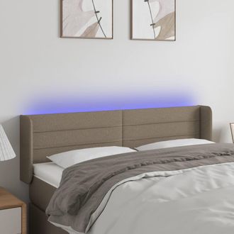 vidaXL Cabecero Con Led De Tela Gris Taupe 147x16x78/88 Cm Vidaxl