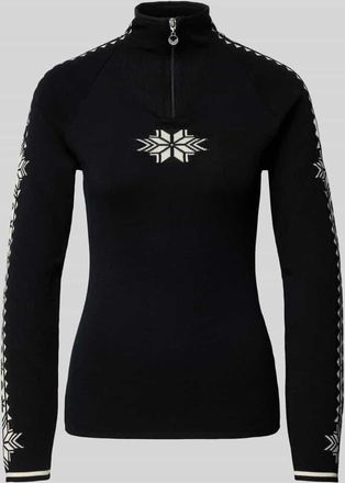 Dale of Norway Strickpullover aus Wolle mit Reißverschluss Modell Geilo in Black, Größe XL