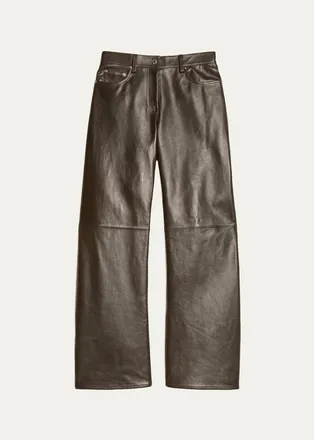 Helmut Lang Relaxed Leather Bootcut Pants