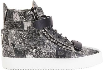 Giuseppe Zanotti Coby double-straps mid-top sneakers - men - Leather/Metal/Rubber/Fabric - 42 - Black