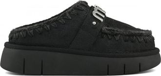 Mou Bounce Clog - Dames - Slip ons - Zwart - 36 EU - Wol - Schoenen