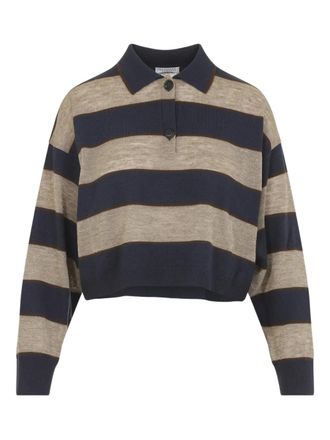 Brunello Cucinelli half-button polo top - Blauw