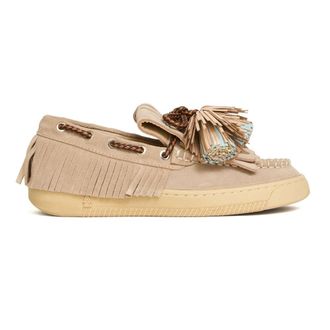 Elena Iachi Sailor Shoes, female, Beige, Size: 10 US Mocassino camoscio nappine colorate