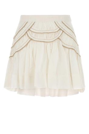 Isabel Marant White Cotton Blend Ceola Mini Skirt