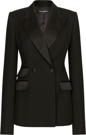 Dolce & Gabbana Turlignton double-breasted blazer - women - Silk/Virgin Wool/Polyester - 50 - Black