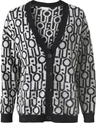 Liu Jo Truien & Vesten, Dames, Veelkleurig, M, Wol, Open Logo Cardigan