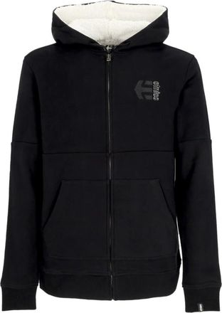Etnies Zwarte Sherpa Hoodie met Ritssluiting - Heren - Vesten met rits - Zwart - S - Katoen - Hoodies & sweatvesten