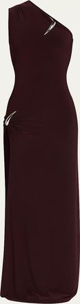 GRACE LING One-Shoulder Claw Slit Gown