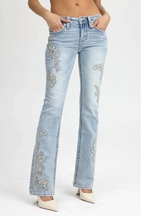 Miss Me Mid Rise Bootcut Jeans In Light Denim