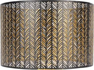OEM Pantalla Met&aacute;lica, Casquillo E14/e27, De Forma Cil&iacute;ndrica, Fabricada En Hierro Calado, Con Decoraci&oacute;n En Forma De Hoja, Para L&aacute;mparas De Mesa, Pared O