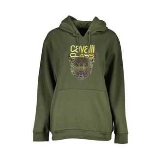 Cavalli Cotton Sweater - Dames - Hoodies - Groen - XL - Katoen - Hoodies & sweatvesten