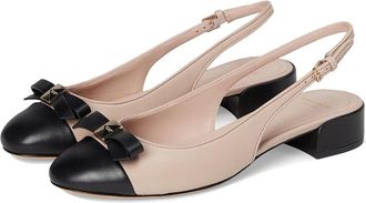 Kate Spade New York Deco Bow Smooth Leather Slingback Pumps Womens Shoes Pale Vellum : 10.5 M