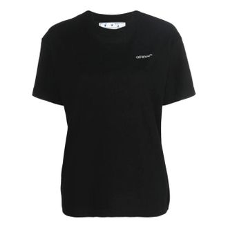 Off-white (WMNS) Off-White Floral Arrow Logo Tee Black OWAA089S22JER0051084