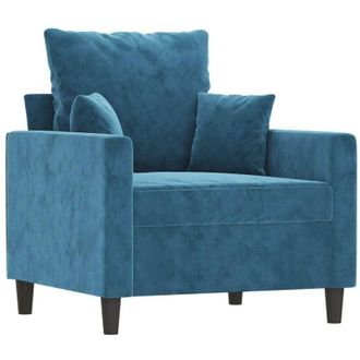 vidaXL Sill&oacute;n De Terciopelo Azul 60 Cm Vidaxl