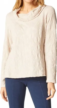 Habitat Sunburst Knit Cowl Seamed Tee In Dove