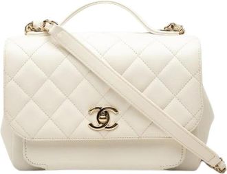 Chanel Pre-owned Business Affinity Flap Bag - Dames - Vintage Handtas - Wit - ONE Size - Leer - Vintage