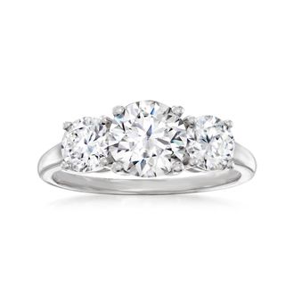 Ross-Simons Moissanite 3-Stone Ring in Sterling Silver