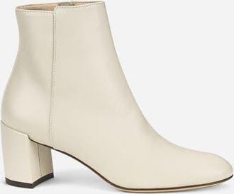 AGL Lynn Bootie Heeled Leather Ankle Boot in Milky at Nordstrom, Size 36.5