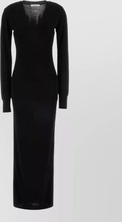 Entire studios v-neck long-sleeve midi knit dress