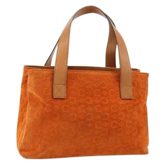 Celine Pre-owned Handbags, female, Orange, Size: ONE SIZE Pre-owned Vintage Macadam Canvas Hand Bag