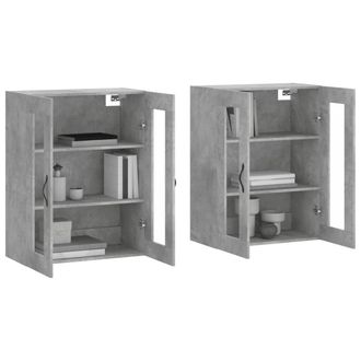 Berkfield Home Wall Mounted Cabinets 2 pcs Concrete Grey Engineered Wood