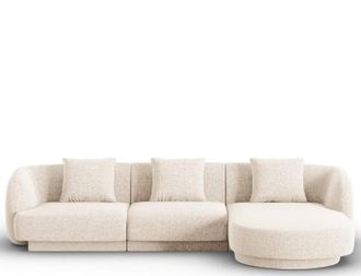 BLOOMINGLOFT 4-Sitzer Design Ecksofa Tulum mit Eckteil rechts, mit Chenille-Bezug