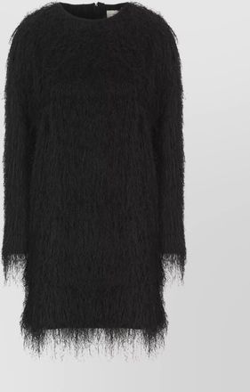 Loulou Studio fringed long-sleeve knee-length dress