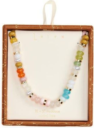 Leith Glass Beaded Necklace in Rainbow Multi- Gold at Nordstrom Rack