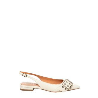 Bibi Lou Zia Crossover-strap Slingback - Dames - Schoenen - Wit - Maat: 39 EU Leer