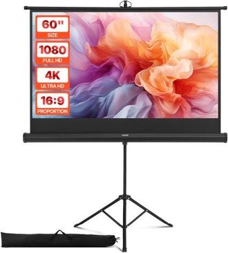 OEM Pantalla De Proyector Con Soporte De 152,4 Cm, Pantalla De Proyecci&oacute;n Port&aacute;til Y Antiarrugas Con Tr&iacute;pode Y Bolsa De Transporte, &Aacute;ngulo Amplio De 160&deg;,