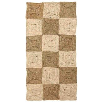 Wanderlust Deco Alfombra de fibra natural tejido artesanal marr&oacute;n 90x180x2h cm