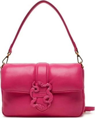 Just Cavalli Tassen, Dames, Roze, ONE Size, Leer, Zachte Basic Schoudertas