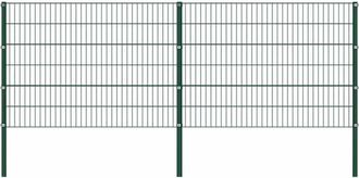 vidaXL Vidaxl - Panel De Valla Con Postes De Hierro 349x120 Cm Verde