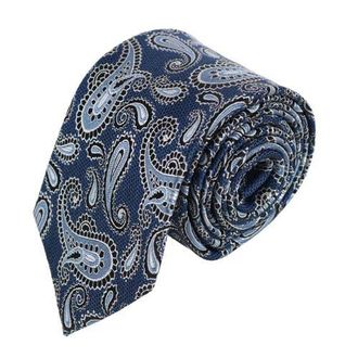Trafalgar Store Wharton Wavy Paisley Silk Novelty Necktie in Navy Blue at Nordstrom