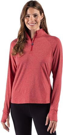 Cutter & Buck Adapt Recycled Soft Knit Stripe Womens Quarter Zip Pullover