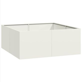 Berkfield Home Planter White 100x100x40 cm Steel in Off-White | Size: 100 x 100 x 40 cm