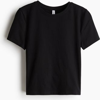 H&M Figurbetontes T-Shirt - Schwarz