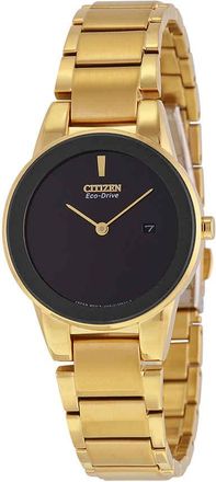 Citizen Axiom Black Dial Yellow Gold-tone Ladies Watch GA1052-55E