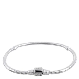Pandora Ladies Moments Barrel Clasp Snake Chain Bracelet, Size 16 cm