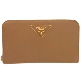 Prada Brown Camel Leather Long Wallet (Bi-Fold) (Pre-Owned)