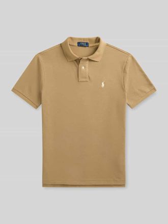 Polo Ralph Lauren Slim Fit Poloshirt aus reiner Baumwolle in Senf, Gr&ouml;&szlig;e XXL