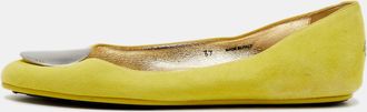 Jimmy Choo London Yellow Suede Wray Ballet Flats